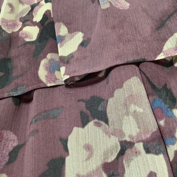 Purple Dark Feminine Romantic Whimsigoth Fairy Grunge Tiered Ruffle Mini Skirt 4 - Picture 14 of 15